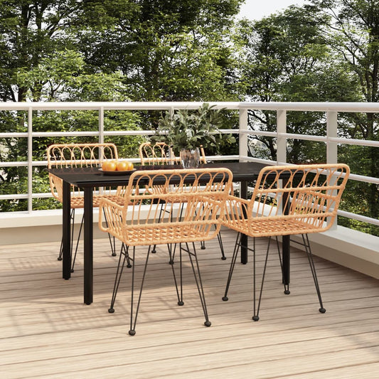 5-tlg. Garten-Essgruppe Poly Rattan