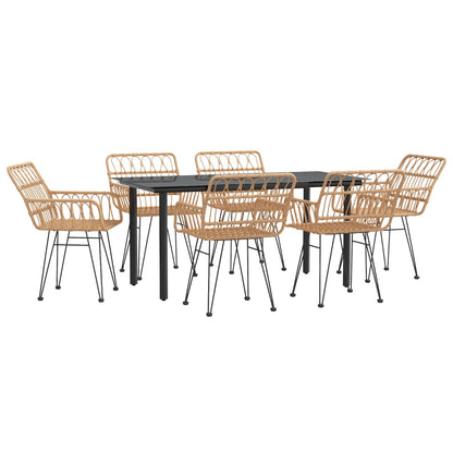 7-tlg. Garten-Essgruppe Poly Rattan
