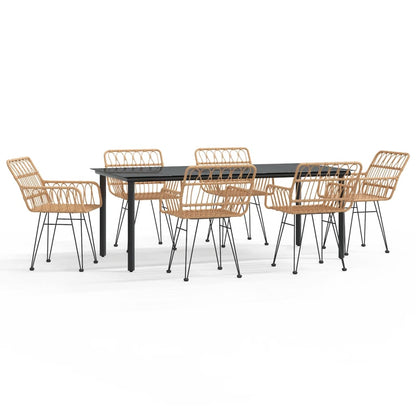 7-tlg. Garten-Essgruppe Poly Rattan