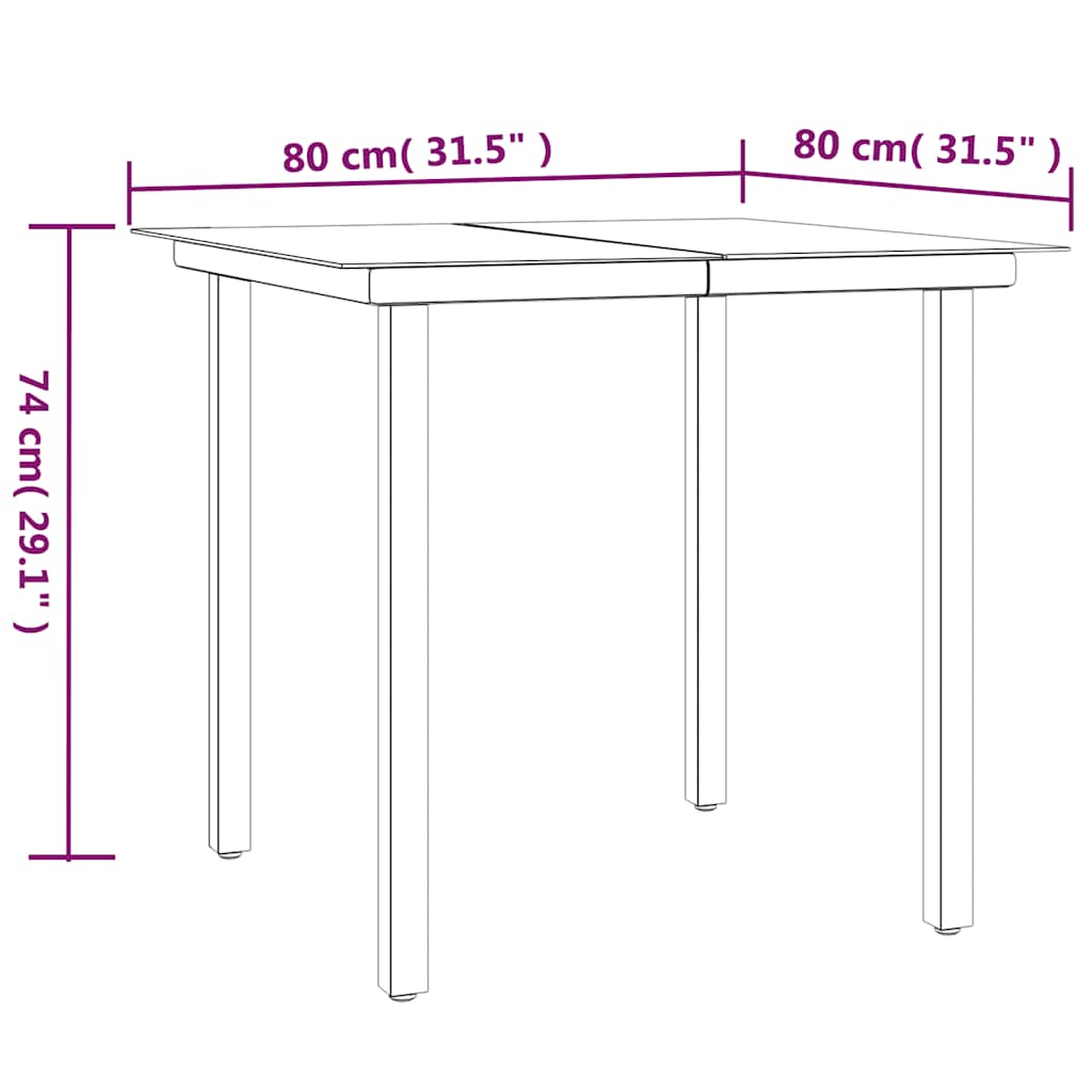 5-tlg. Garten-Essgruppe Schwarz Poly Rattan