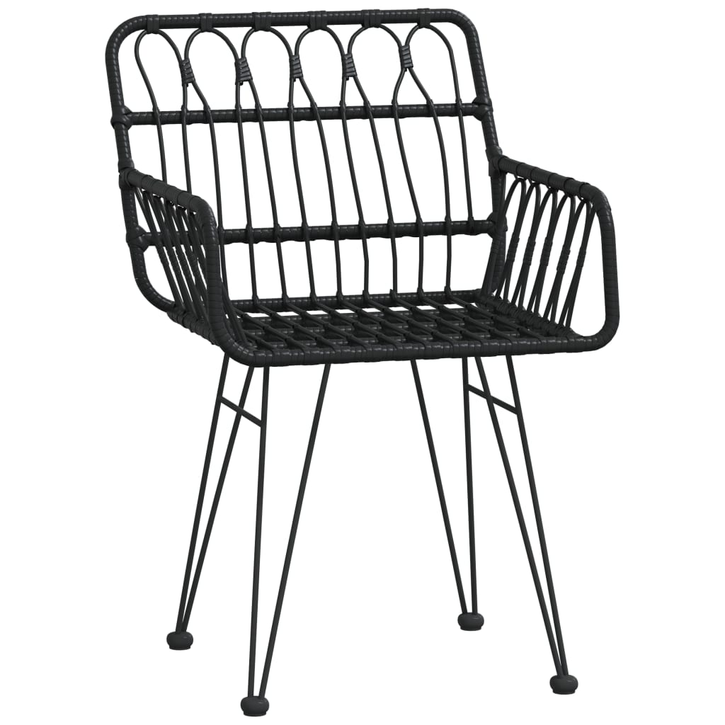 9-tlg. Garten-Essgruppe Schwarz Poly Rattan