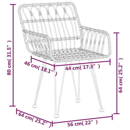 9-tlg. Garten-Essgruppe Schwarz Poly Rattan
