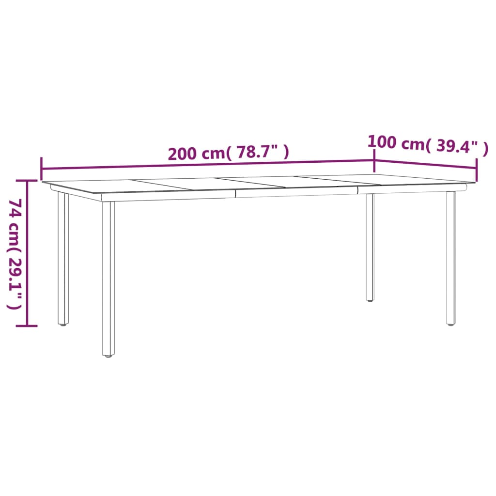 9-tlg. Garten-Essgruppe Schwarz Poly Rattan