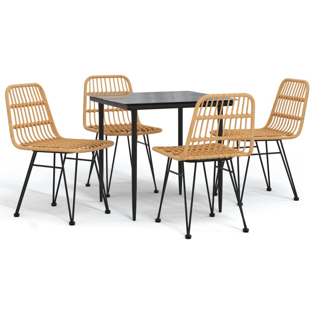 5-tlg. Garten-Essgruppe Poly Rattan