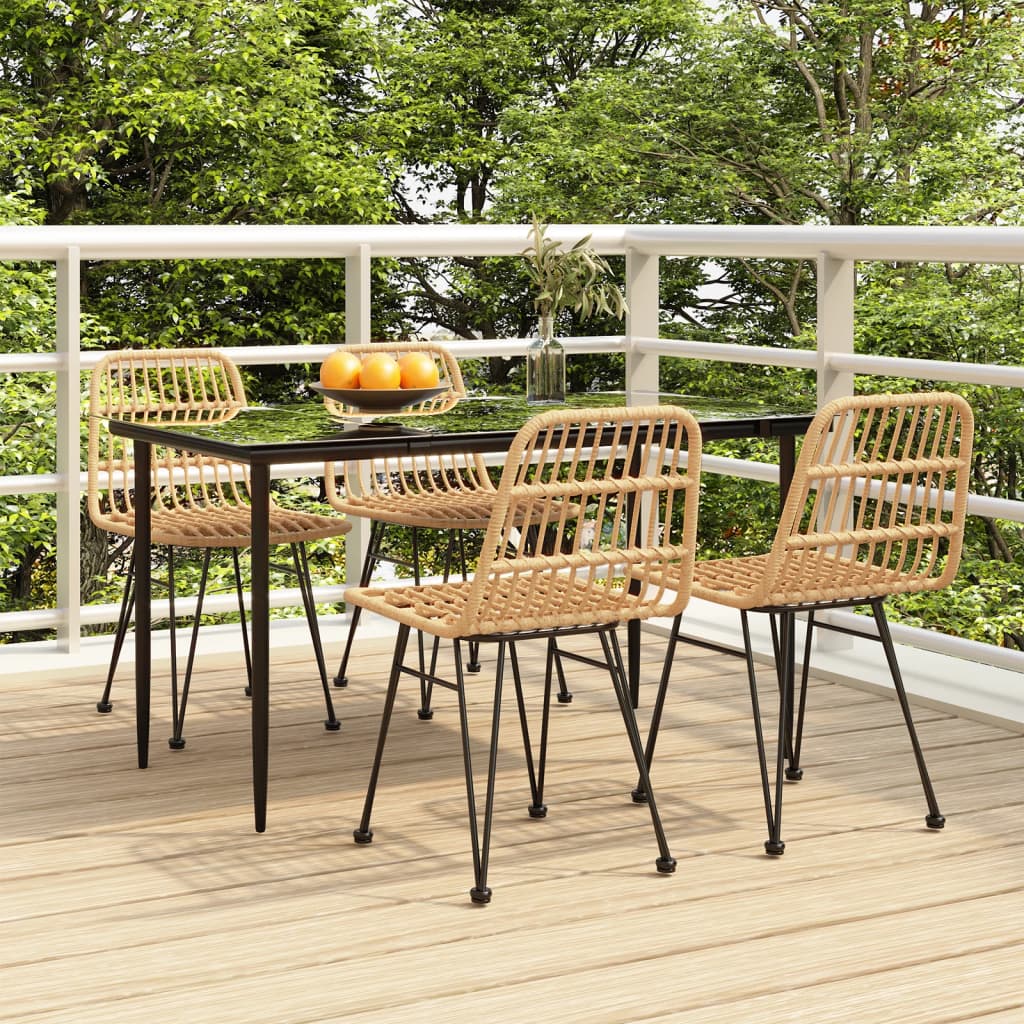 5-tlg. Garten-Essgruppe Poly Rattan