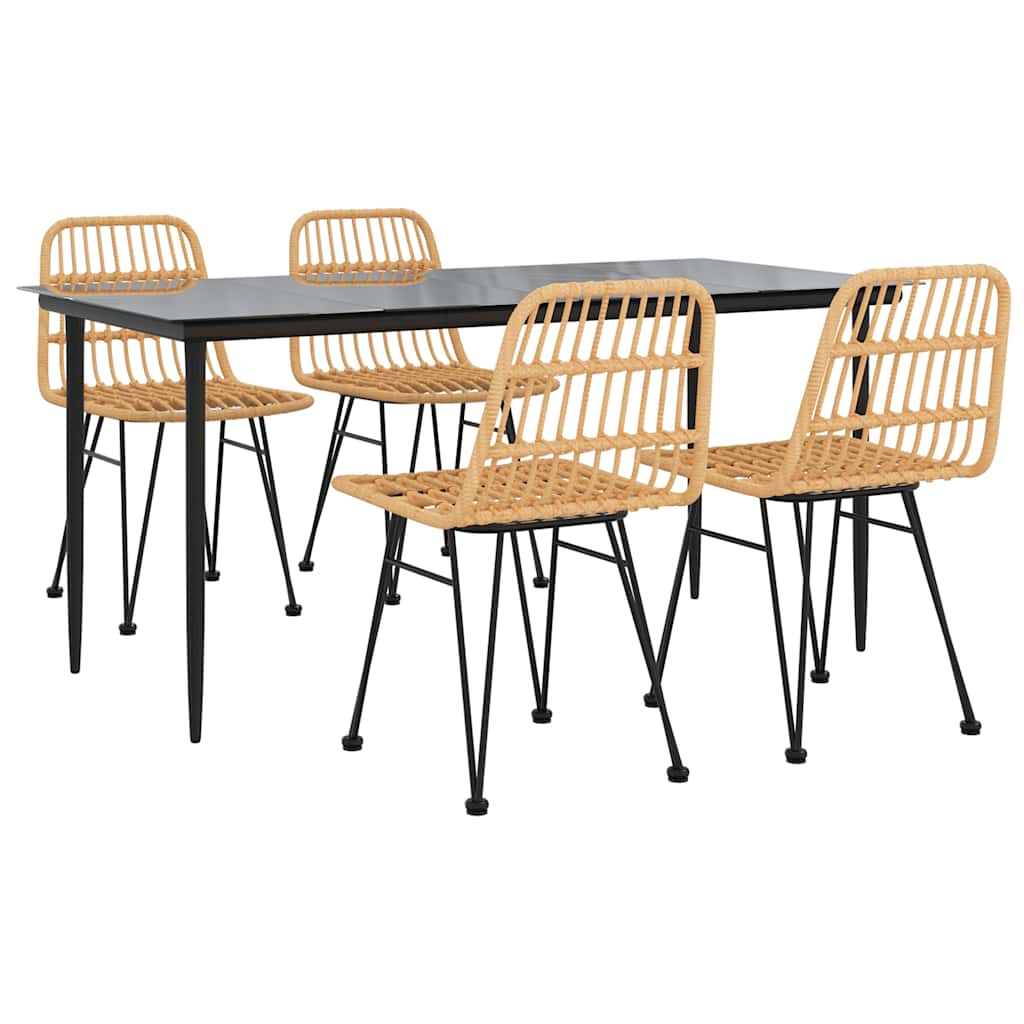 5-tlg. Garten-Essgruppe Poly Rattan