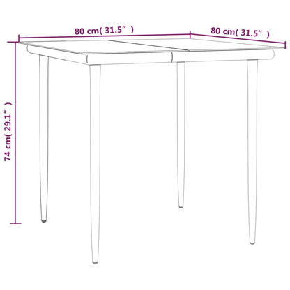 3-tlg. Garten-Essgruppe Schwarz Poly Rattan
