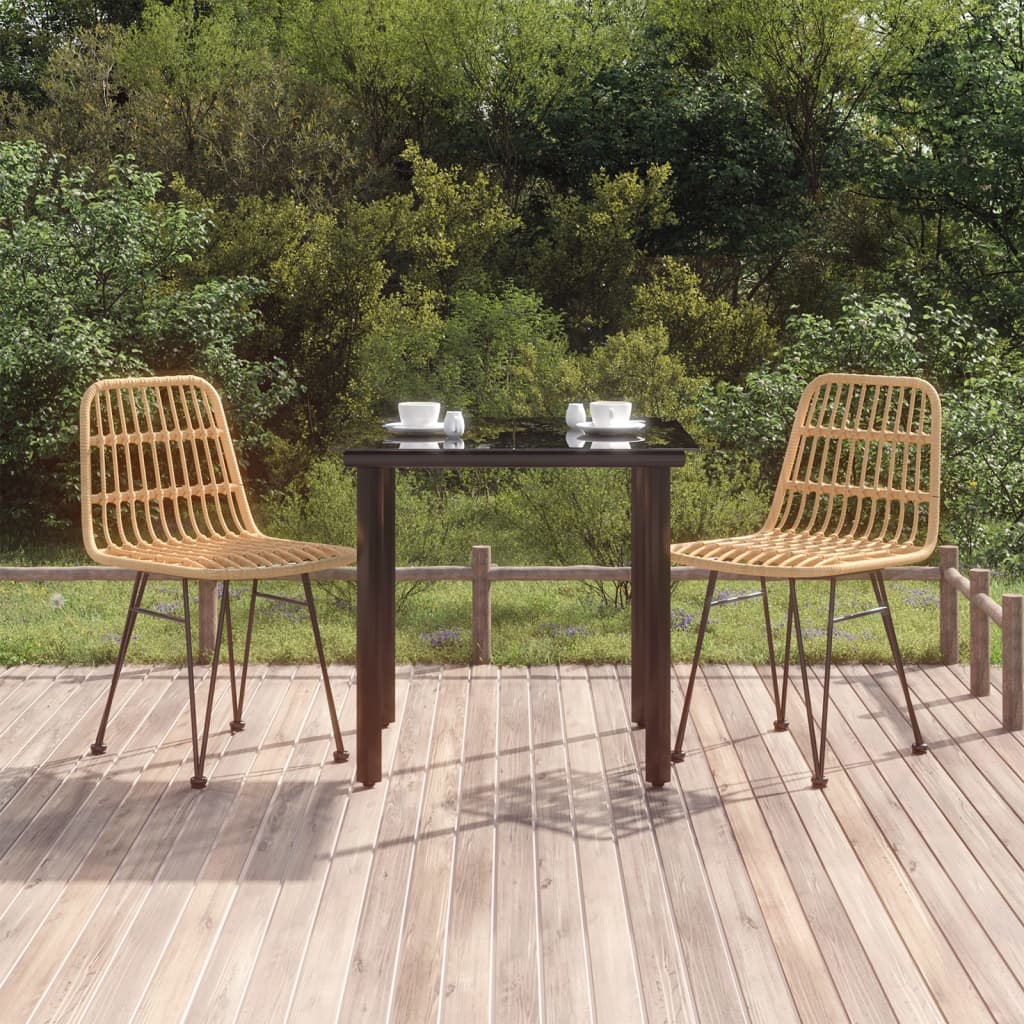 3-tlg. Garten-Essgruppe Poly Rattan
