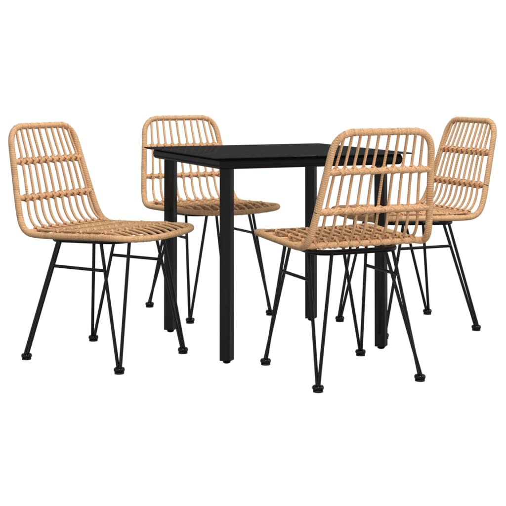 5-tlg. Garten-Essgruppe Poly Rattan