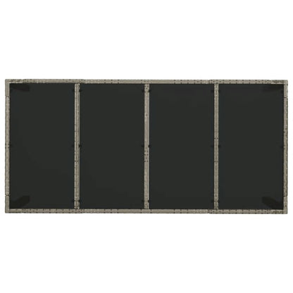 7-tlg. Garten-Essgruppe mit Kissen Grau Poly Rattan