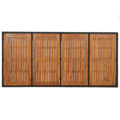 9-tlg. Garten-Essgruppe mit Kissen Schwarz Poly Rattan