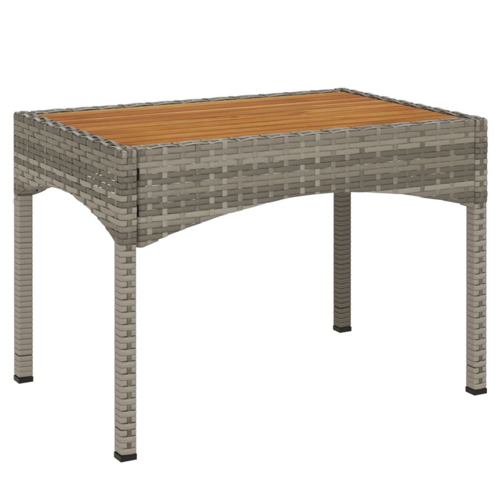 4-tlg. Garten-Essgruppe mit Kissen Grau Poly Rattan