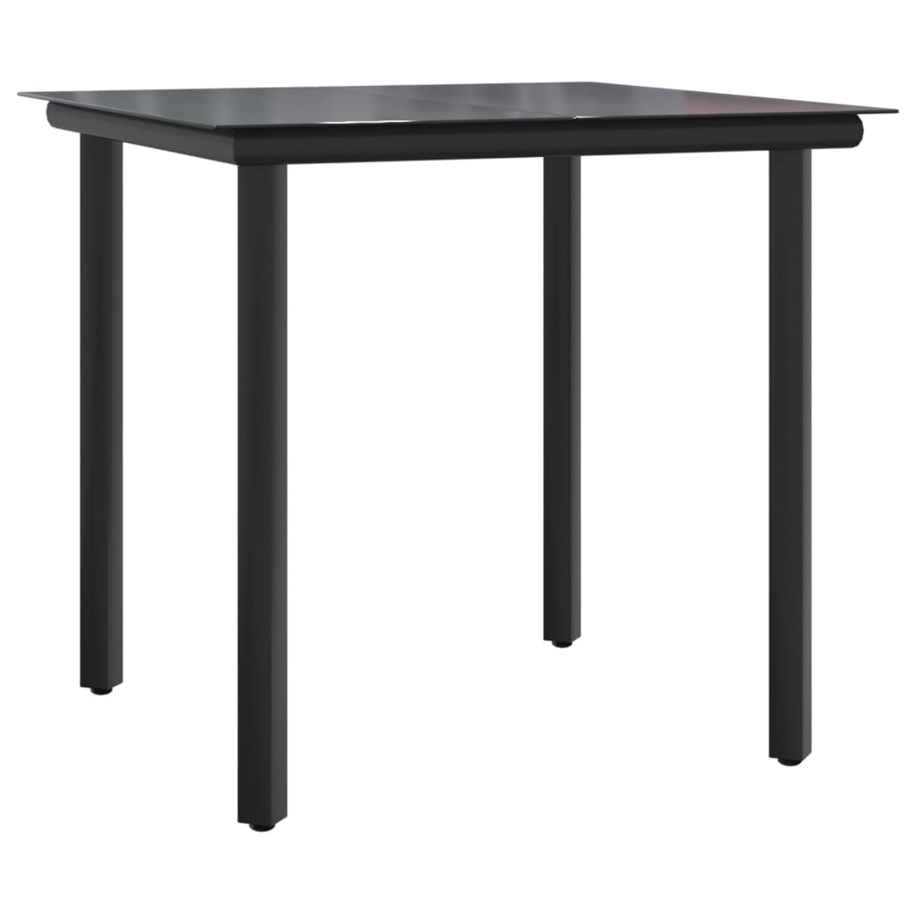 5-tlg. Garten-Essgruppe mit Kissen Schwarz und Grau Poly Rattan