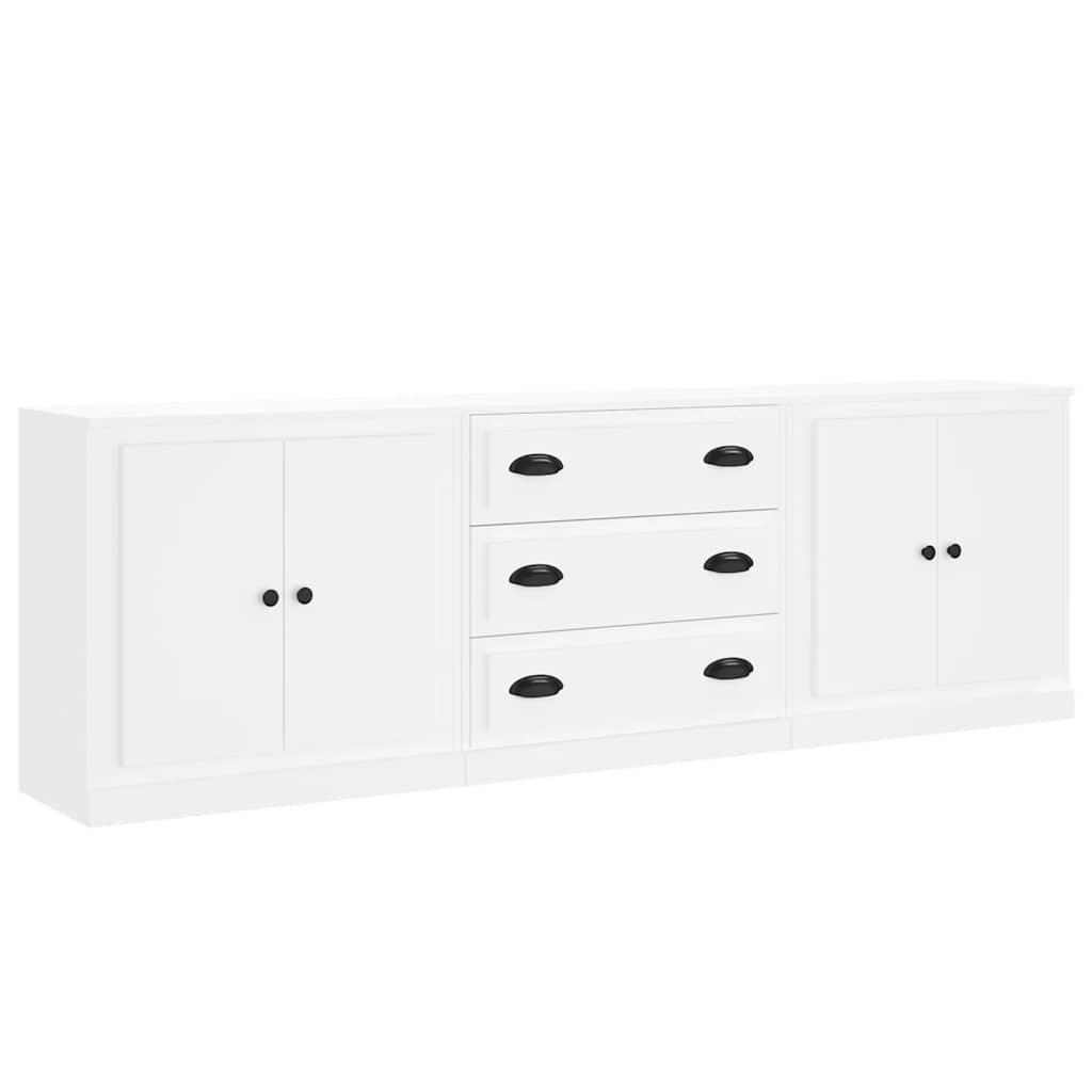 Sideboards 3 Stk. Weiß Holzwerkstoff