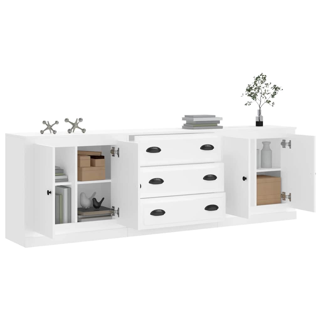 Sideboards 3 Stk. Weiß Holzwerkstoff