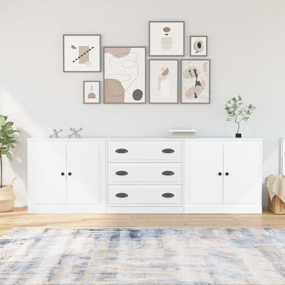 Sideboards 3 Stk. Weiß Holzwerkstoff