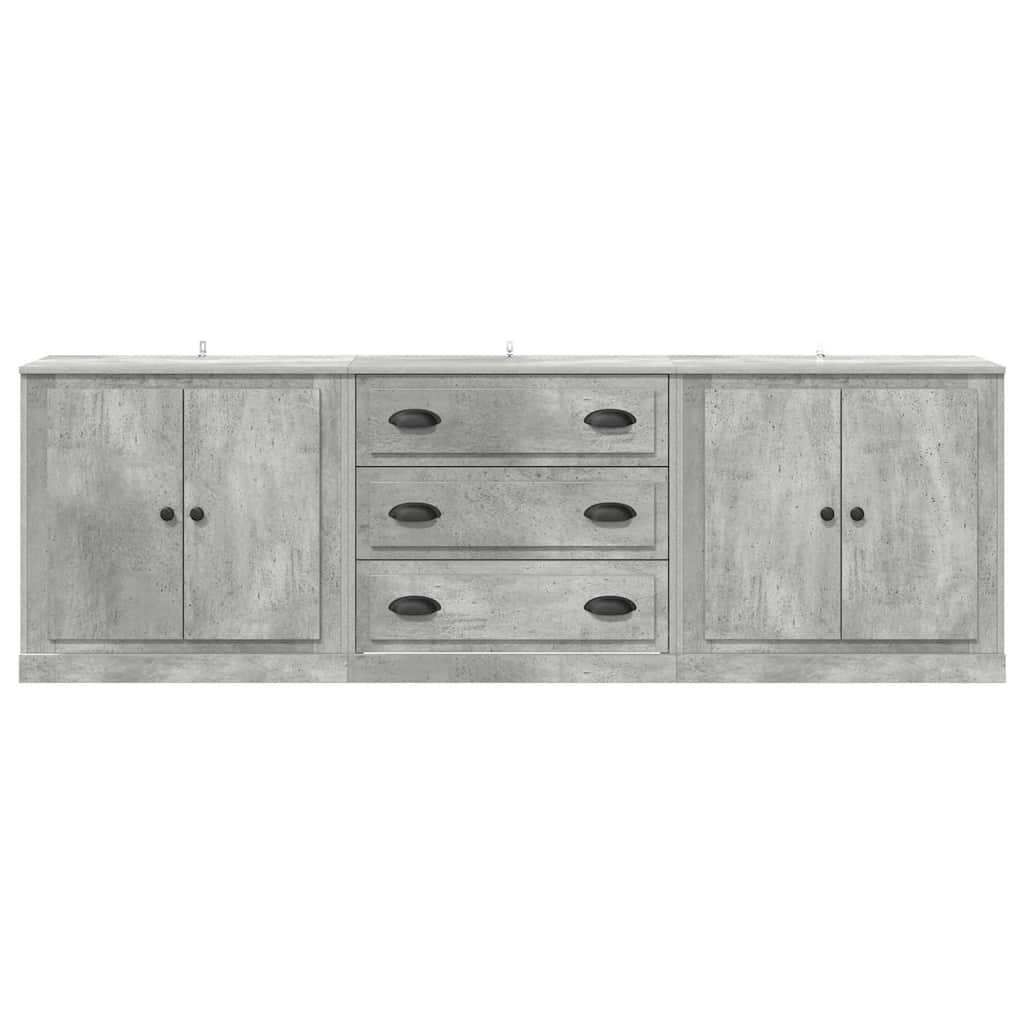 Sideboards 3 Stk. Betongrau Holzwerkstoff
