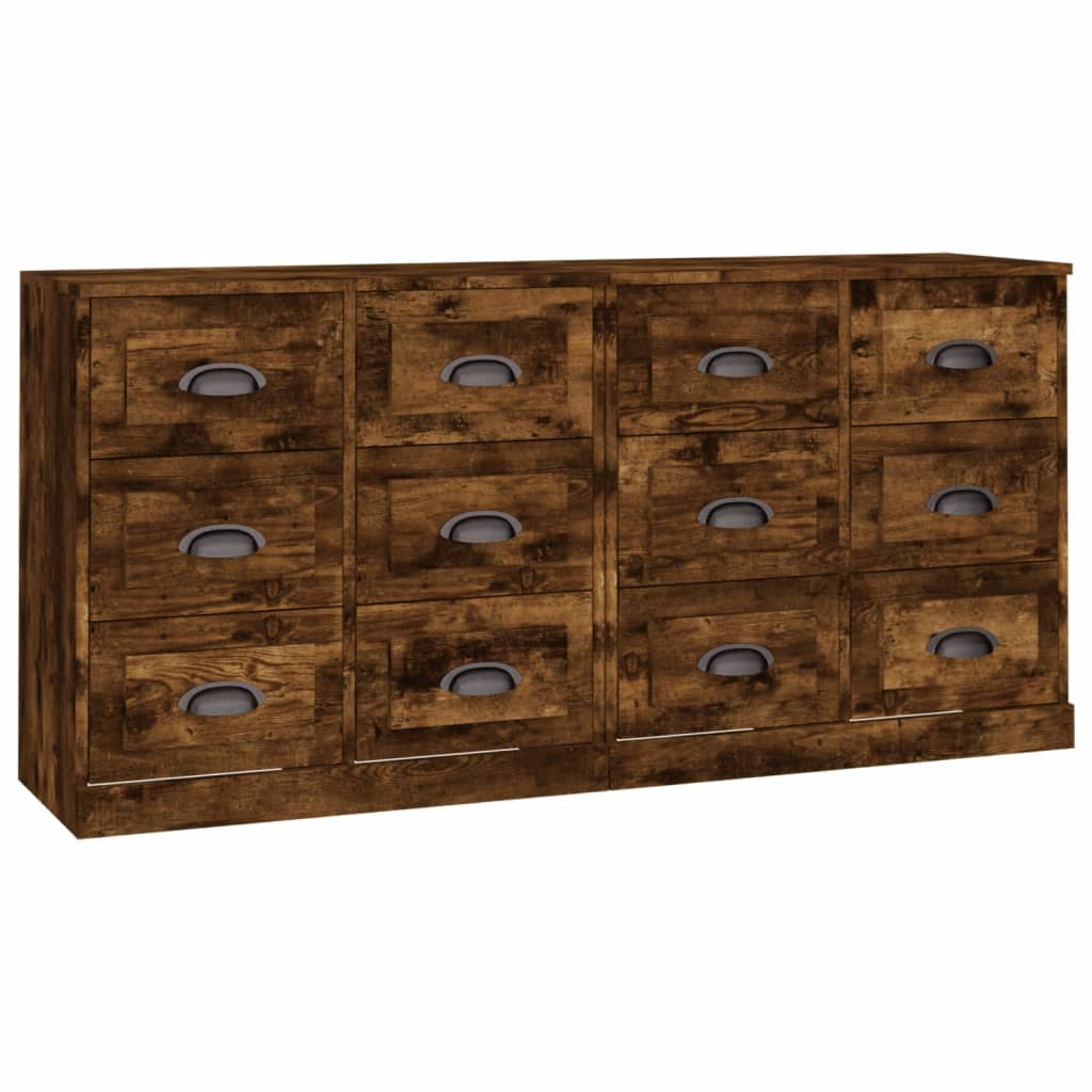 Sideboards 2 Stk. Räuchereiche Holzwerkstoff
