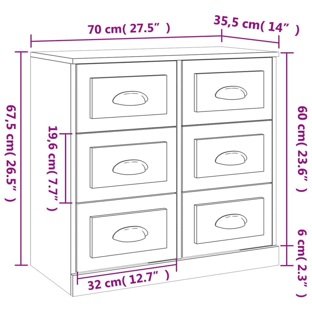Sideboards 2 Stk. Räuchereiche Holzwerkstoff