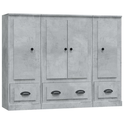 Highboards 3 Stk. Betongrau Holzwerkstoff