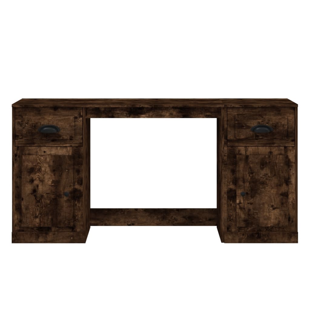 Schreibtisch mit Stauraum Räuchereiche Holzwerkstoff