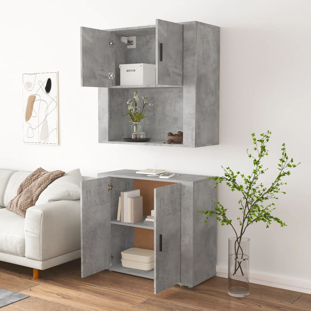 Highboard Betongrau Holzwerkstoff