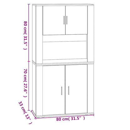 Highboard Räuchereiche Holzwerkstoff