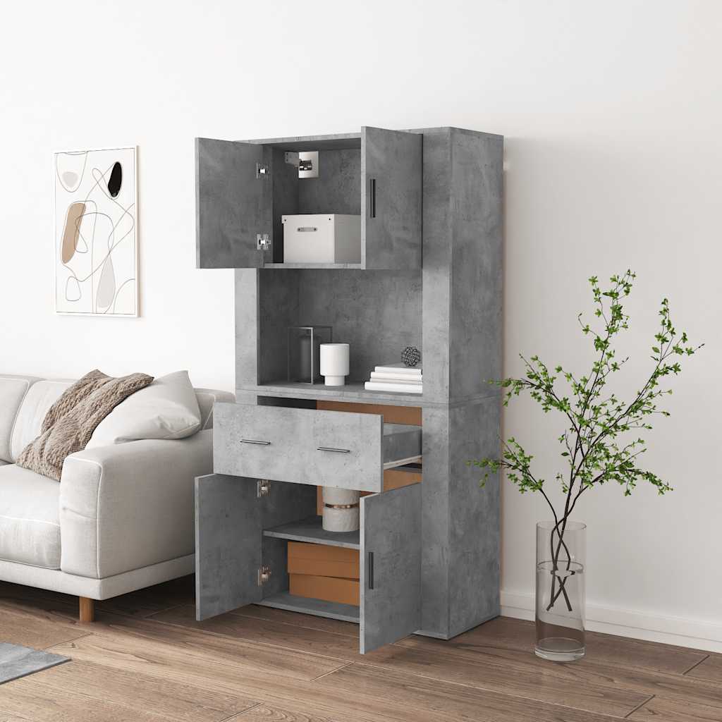 Highboard Betongrau Holzwerkstoff