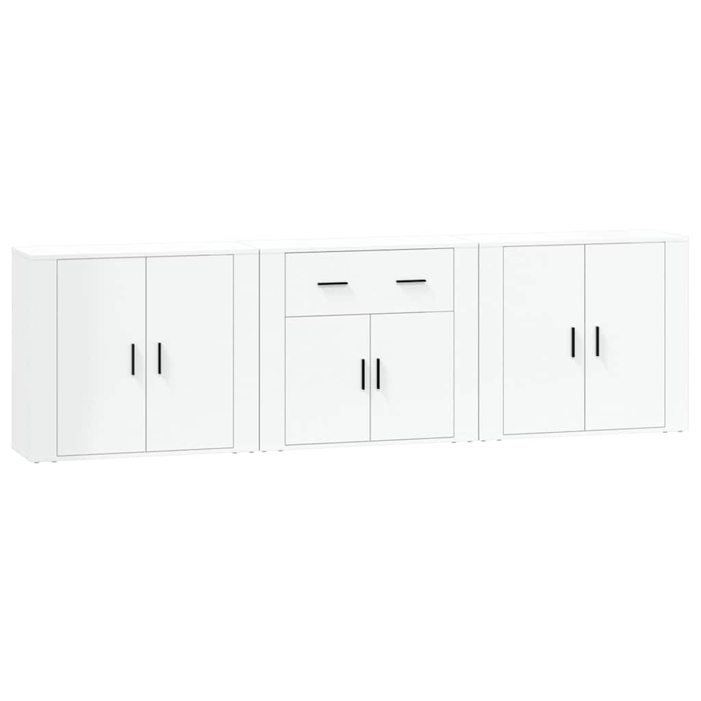Sideboards 3 Stk. Weiß Holzwerkstoff