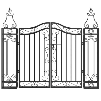 Gartentor Schwarz 121x8x100 cm Schmiedeeisen