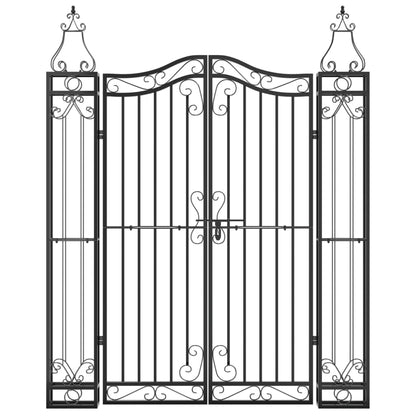Gartentor Schwarz 121x8x150 cm Schmiedeeisen