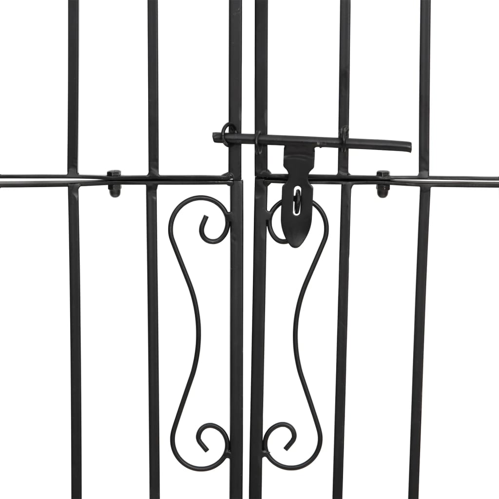 Gartentor Schwarz 121x8x150 cm Schmiedeeisen