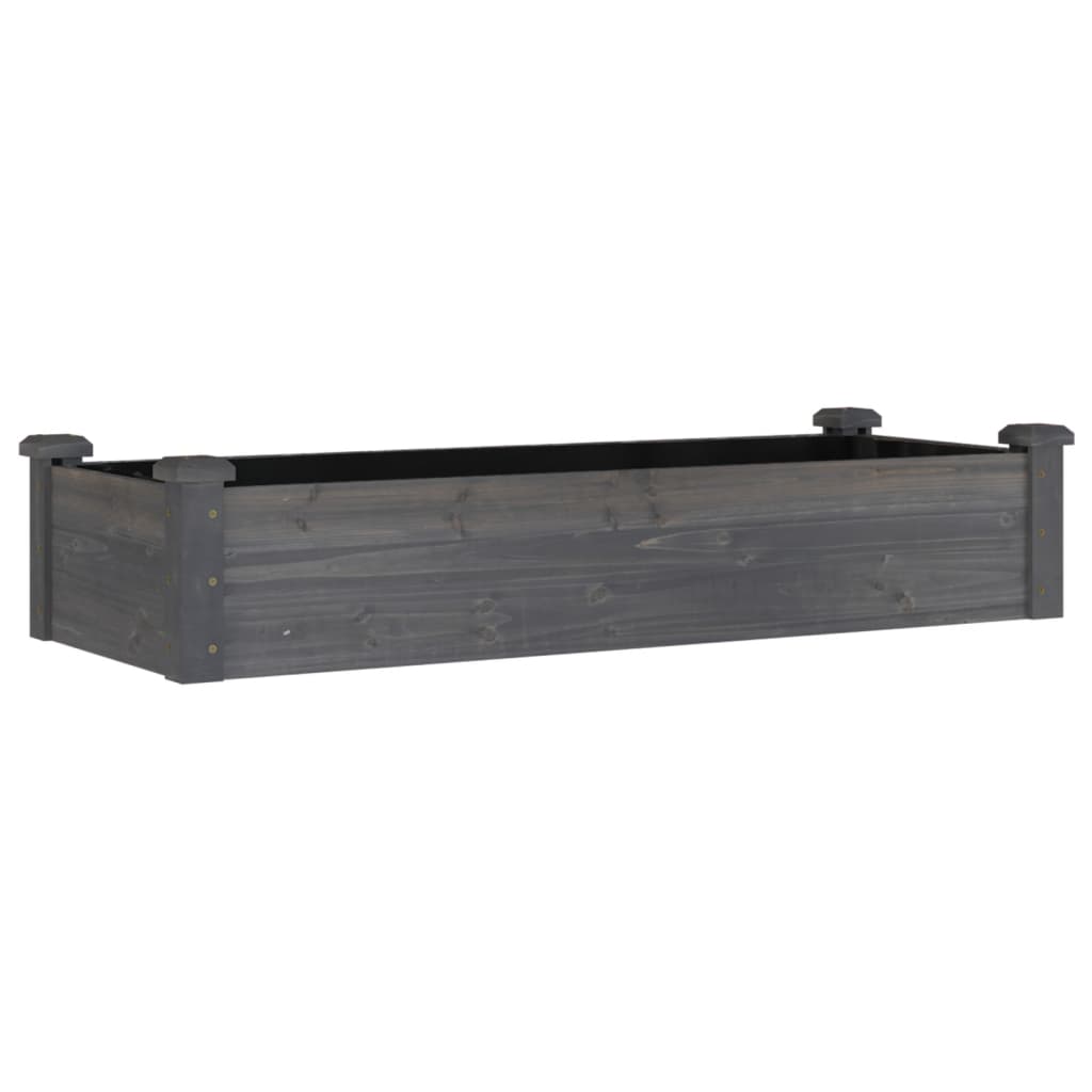 Lit surélevé avec insert gris 120x45x25 cm bois de sapin massif