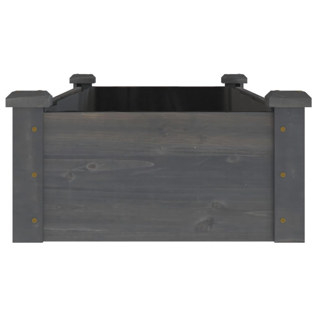 Lit surélevé avec insert gris 120x45x25 cm bois de sapin massif