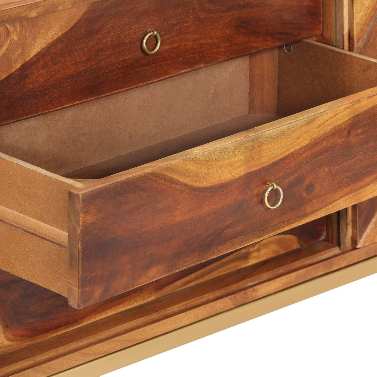Sideboard Honigbraun 160 x 30 x 80 cm Massivholz Akazie