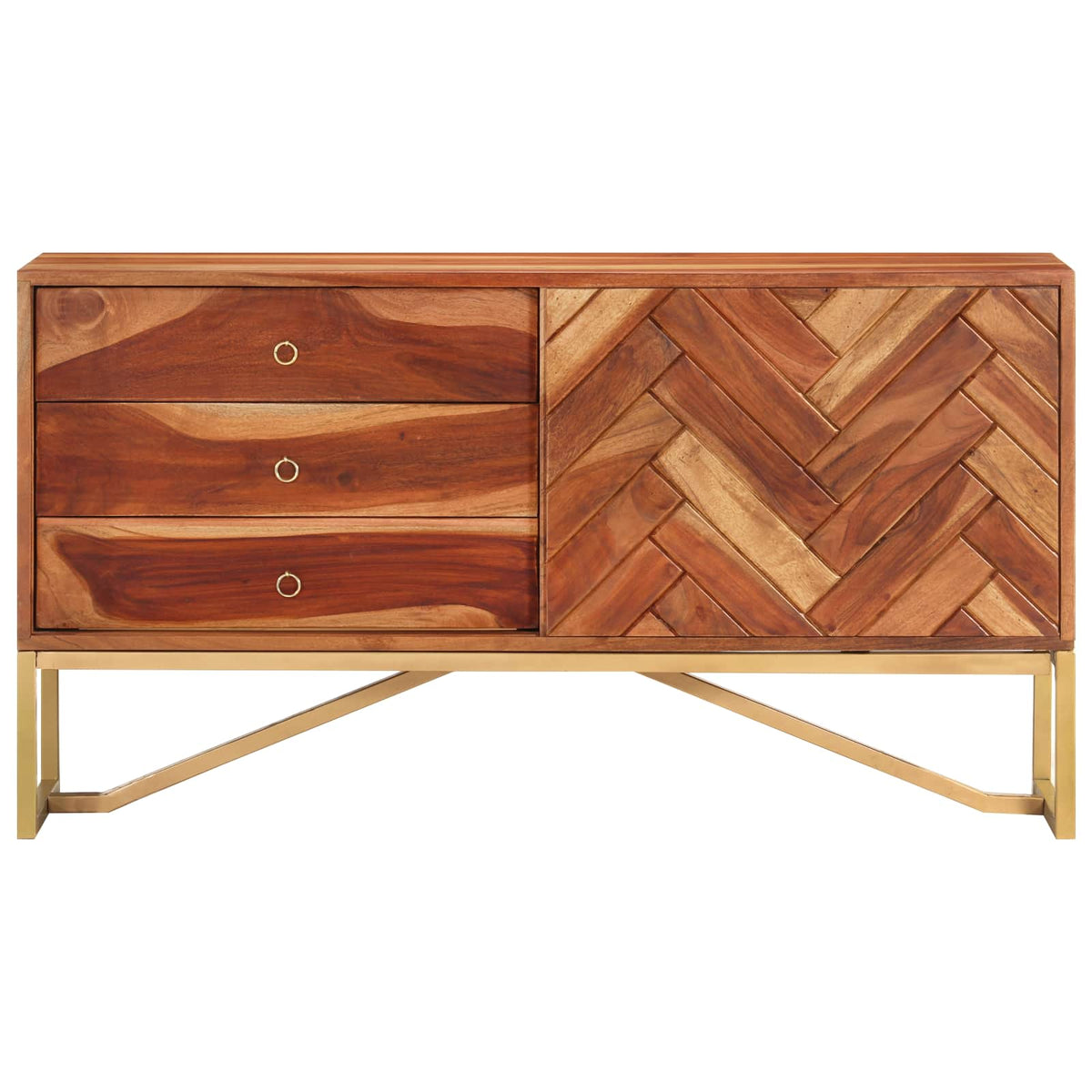 Sideboard Honigbraun 160 x 30 x 80 cm Massivholz Akazie