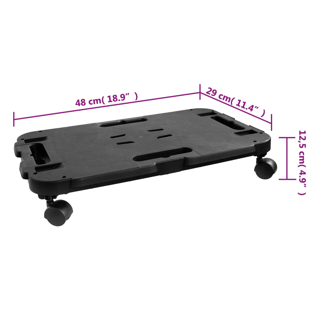Transportroller Schwarz Polypropylen 200 kg