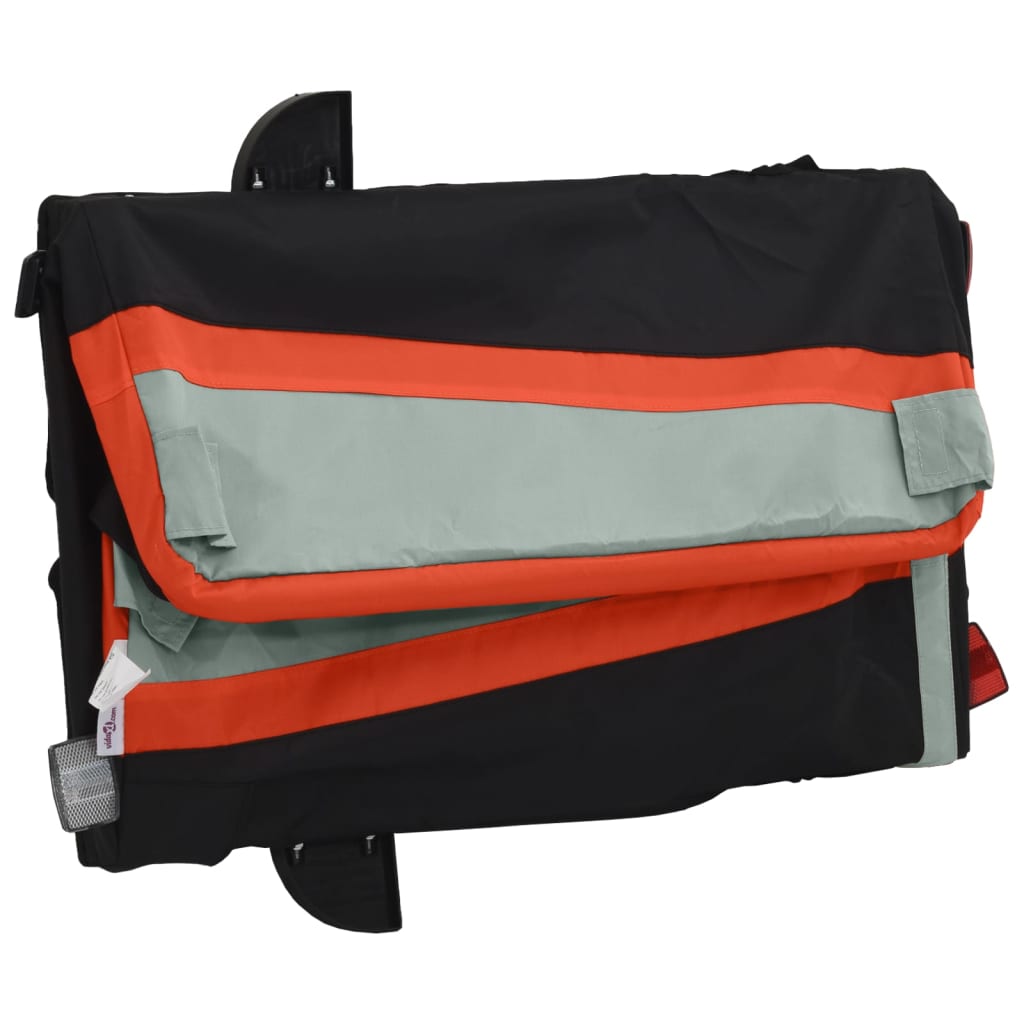 Remorque à vélo noir et orange 30 kg en fer