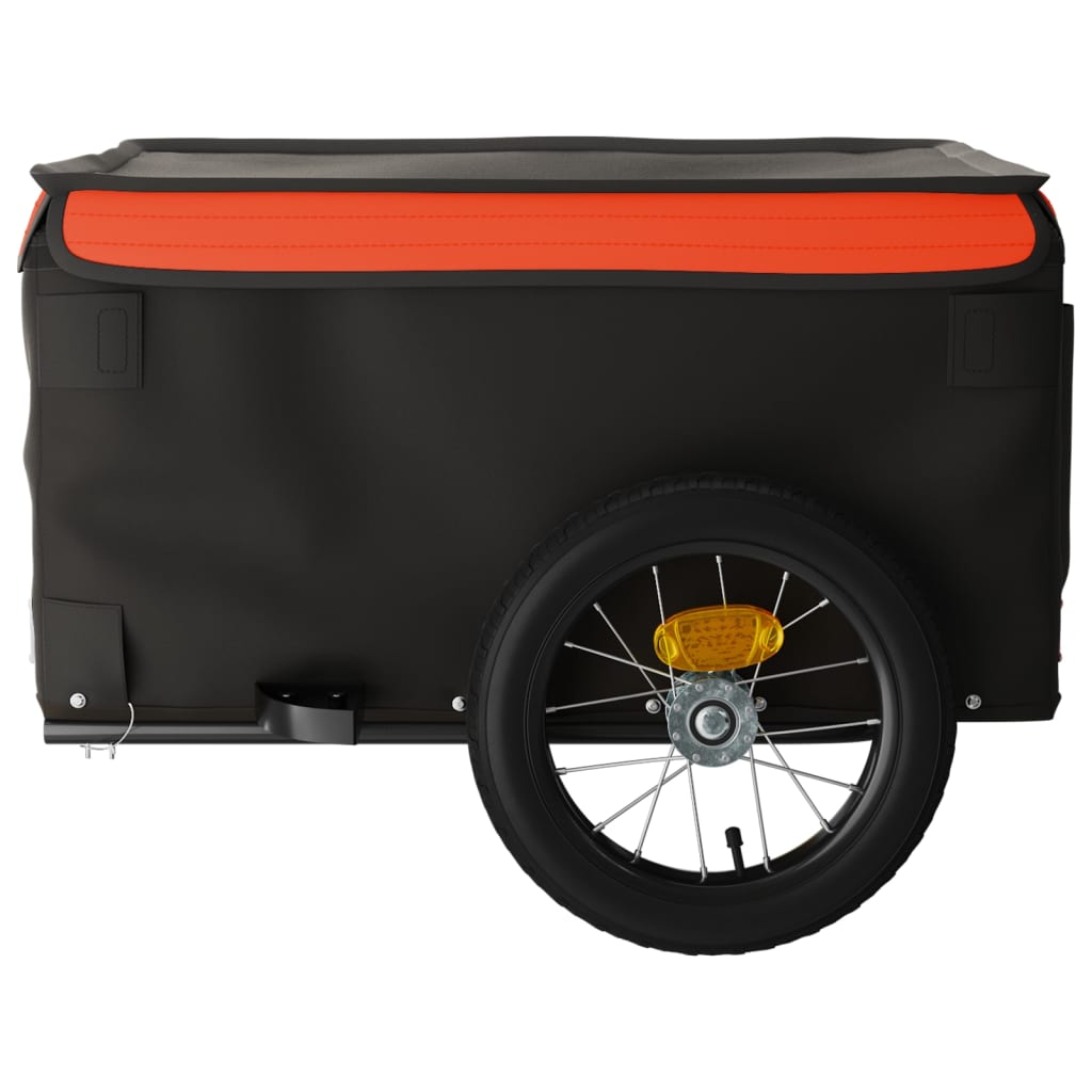 Remorque à vélo noir et orange 30 kg en fer