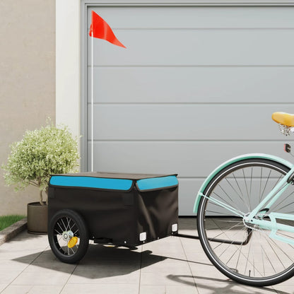 Fahrradanhänger Mit Rad Blau S Polyester-Oxford und Stahl