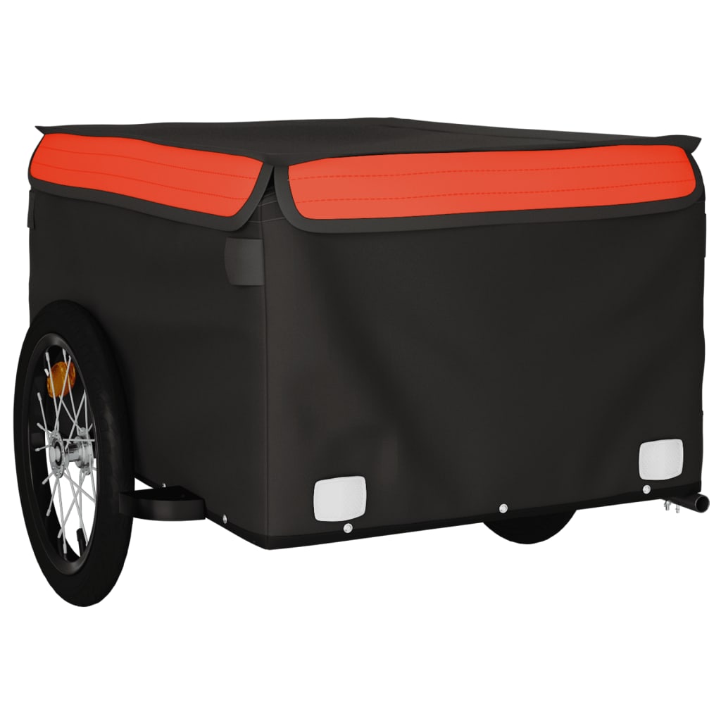 Remorque à vélo noir et orange 45 kg en fer