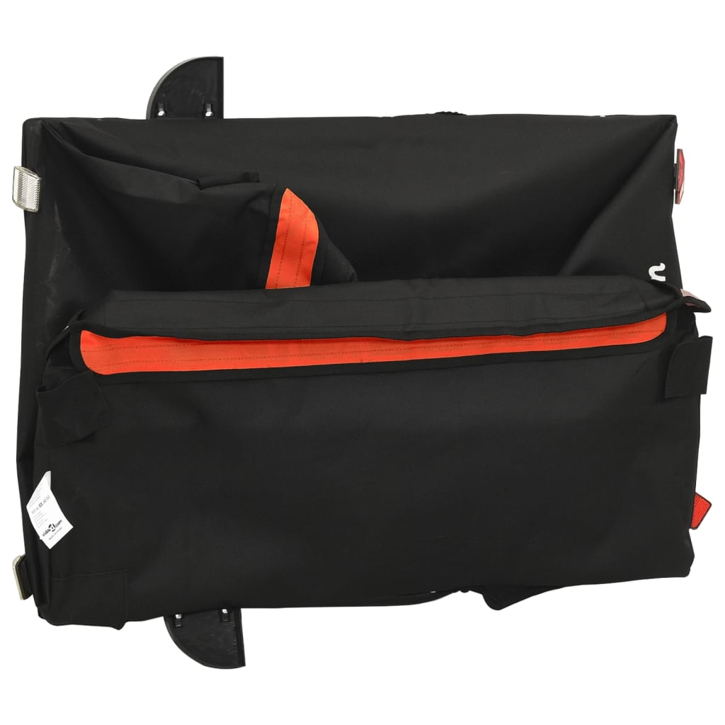 Remorque à vélo noir et orange 45 kg en fer