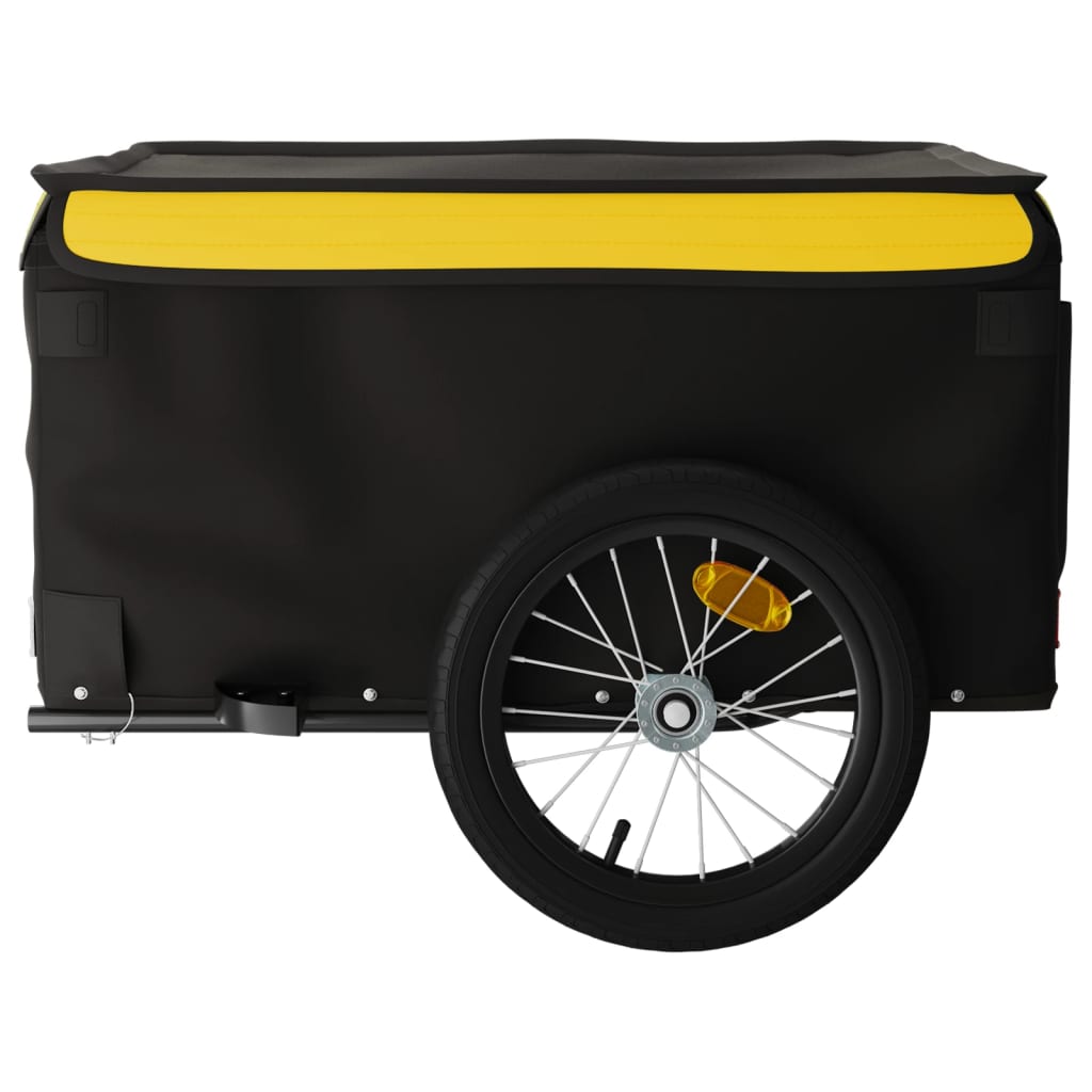 Remorque vélo noir et jaune fer 45 kg