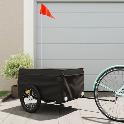 Fahrradanhänger Mit Rad Schwarz M Polyester-Oxford und Stahl