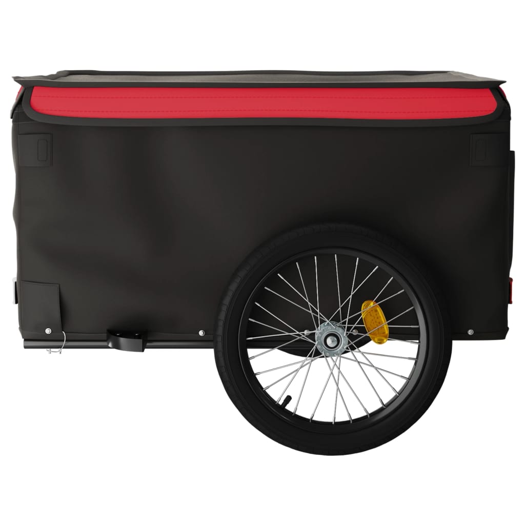 Remorque vélo noir et rouge fer 45 kg