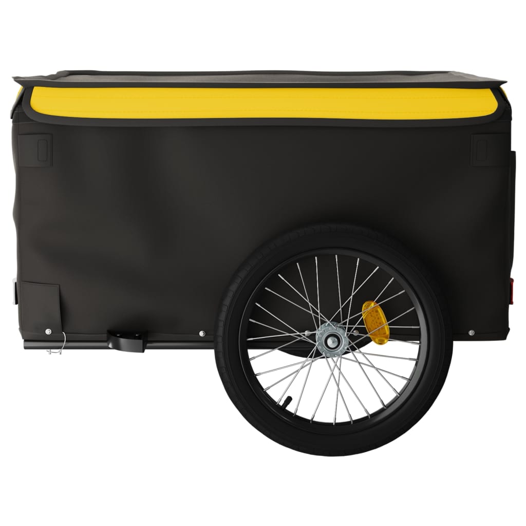 Remorque vélo noir et jaune fer 45 kg