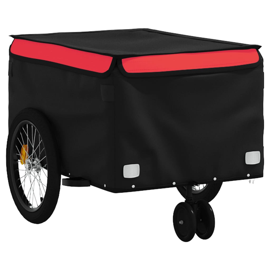 Remorque vélo noir et rouge fer 30 kg