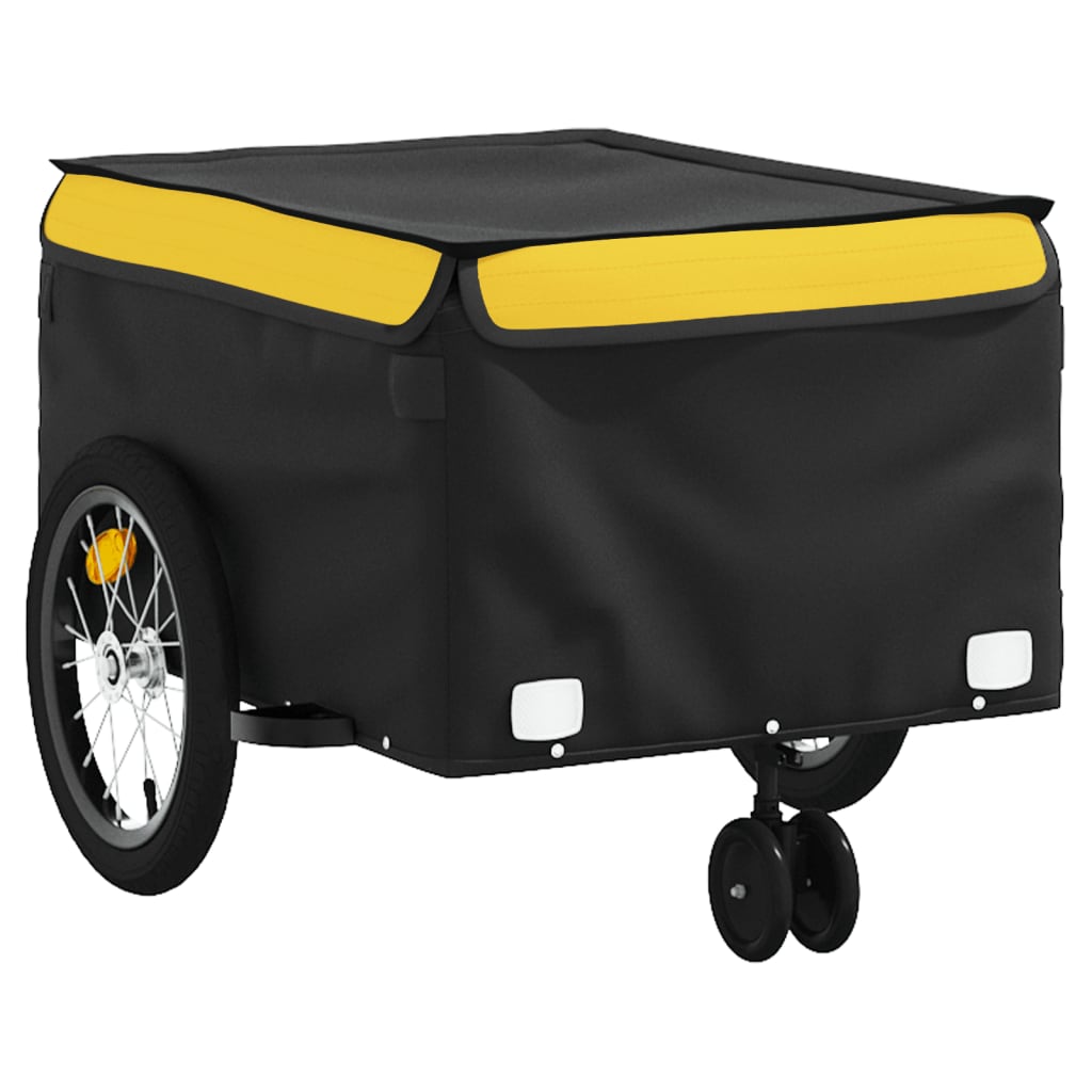 Remorque vélo noir et jaune fer 45 kg