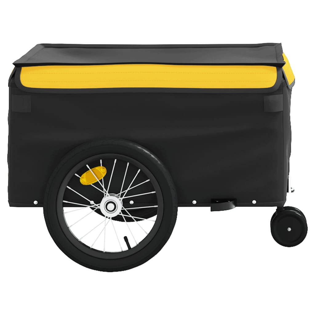 Remorque vélo noir et jaune fer 45 kg