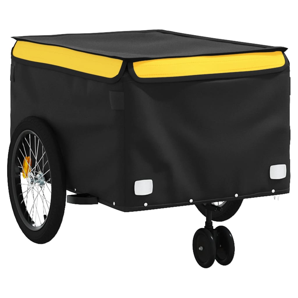 Remorque vélo noir et jaune fer 45 kg